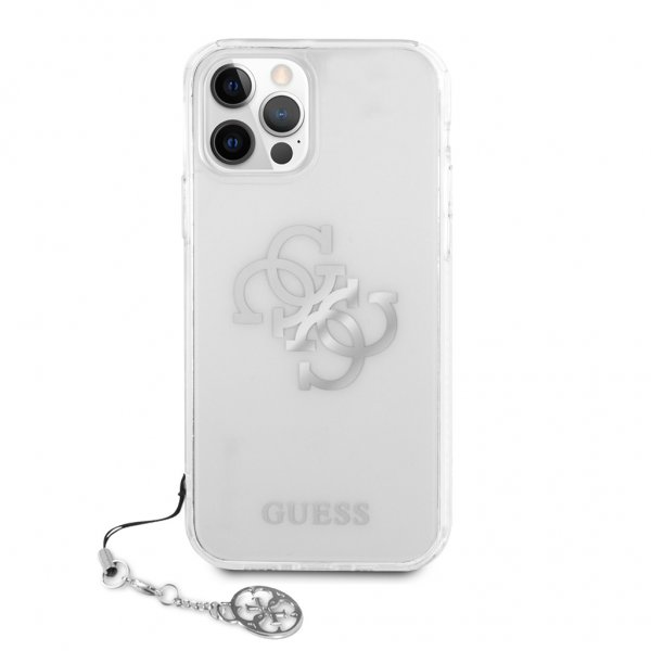 Guess iPhone 12 Pro Max Skal 4G Logo Silver Klar