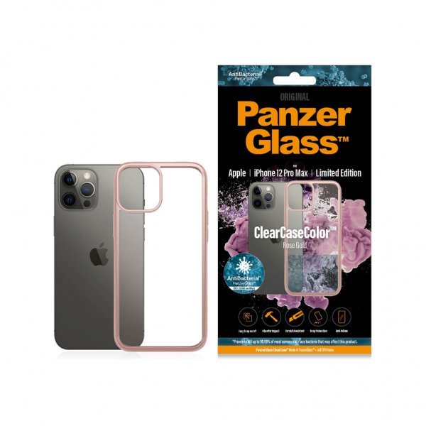 PanzerGlass iPhone 12 Pro Max Skal ClearCase Color Rose Gold