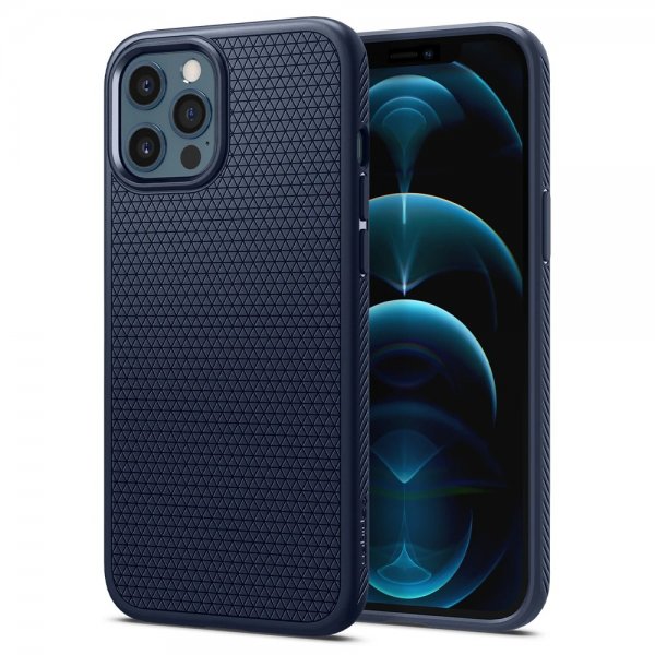 Spigen iPhone 12 Pro Max Skal Liquid Air Navy Blue
