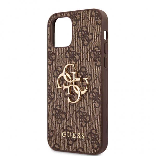 Guess iPhone 12 Pro Max Skal Metal Logo Brun
