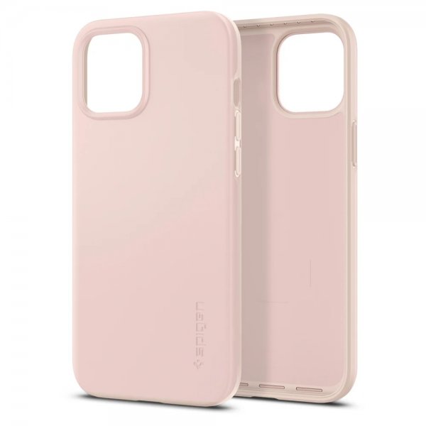 Spigen iPhone 12 Pro Max Skal Thin Fit Pink Sand