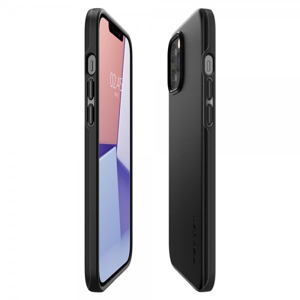 Spigen iPhone 12 Pro Max Skal Thin Fit Svart