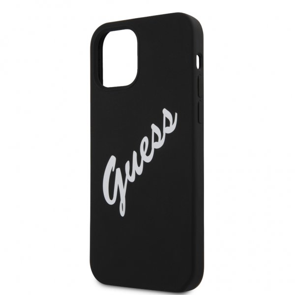Guess iPhone 12 Pro Max Skal Vintage Silicone Svart