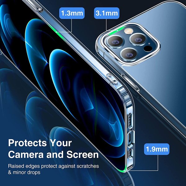 iPhone 12 Pro Max Skal TPU MagSafe Stöttåligt Transparent