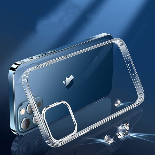 iPhone 12 Pro Max Skal TPU MagSafe Stöttåligt Transparent