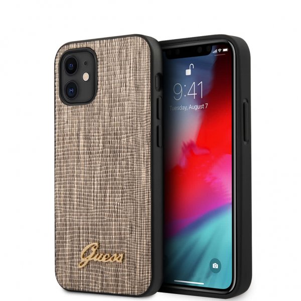 Guess iPhone 12 Mini Skal Lizard Guld