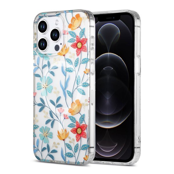 iPhone 12/iPhone 12 Pro Skal Blommönster MagSafe Kvistar