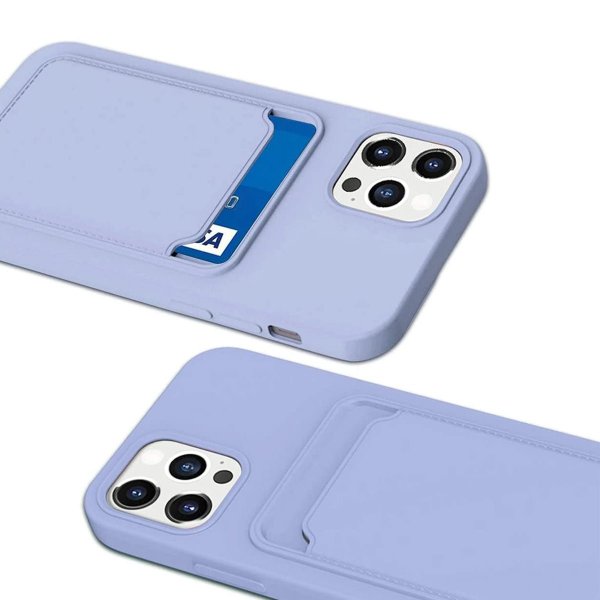 iPhone 12/iPhone 12 Pro Skal Korthållare Lila
