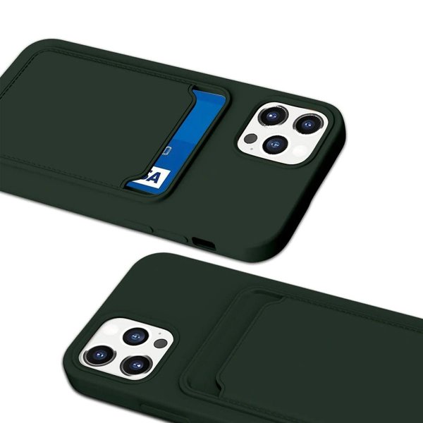 iPhone 12/iPhone 12 Pro Skal Korthållare Grön