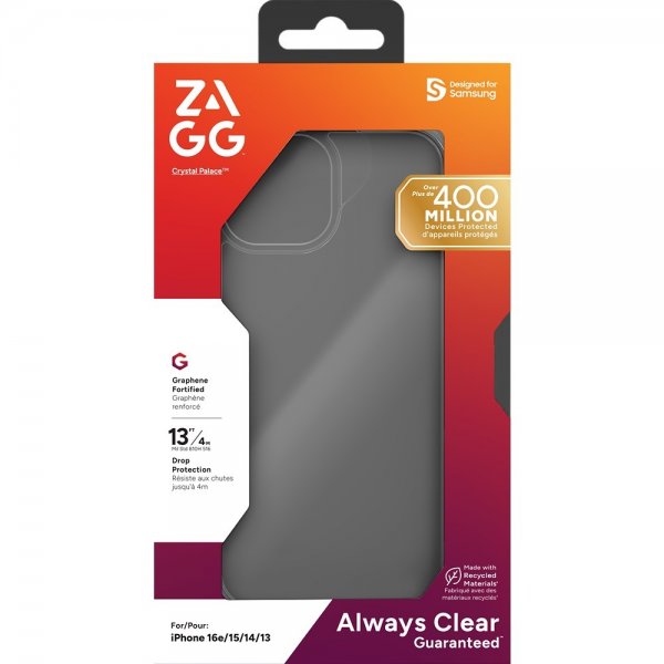 ZAGG iPhone 13/14/15/16e/17e Skal Crystal Palace Transparent