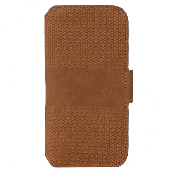 Krusell iPhone 13 Fodral Leather PhoneWallet Cognac