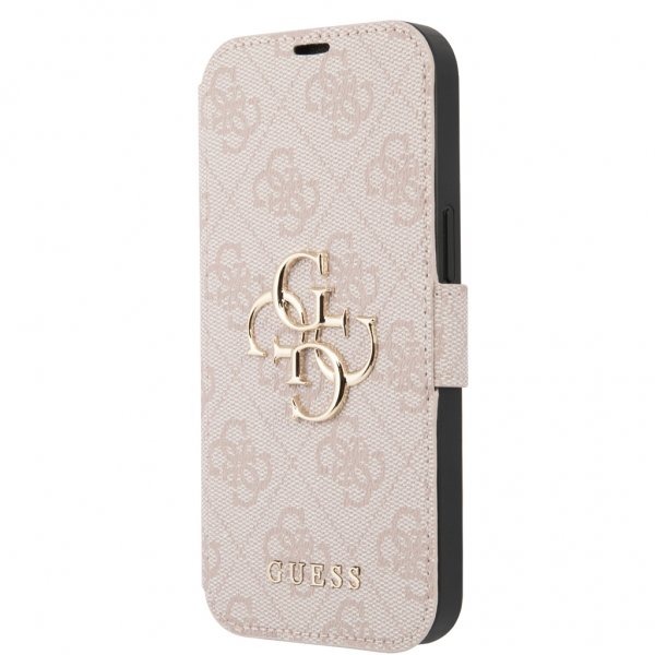 Guess iPhone 13 Fodral Metal Logo Rosa