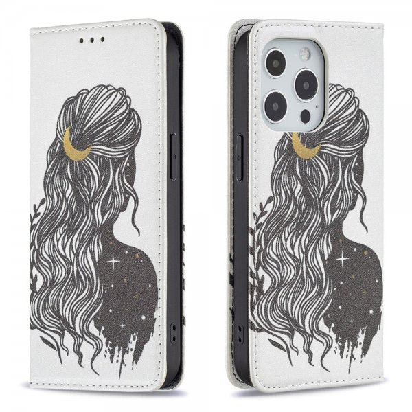 iPhone 13 Pro Fodral Flip Motiv Kvinna