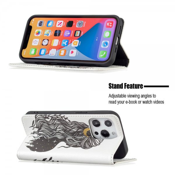 iPhone 13 Pro Fodral Flip Motiv Kvinna