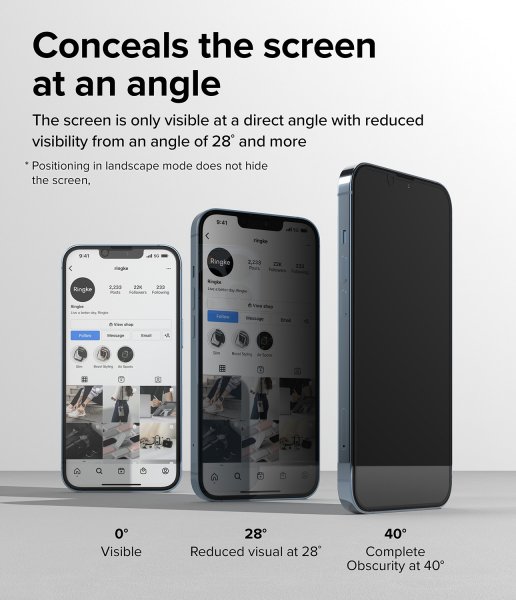 Ringke iPhone 13/iPhone 13 Pro/iPhone 14 Skärmskydd Privacy Glass