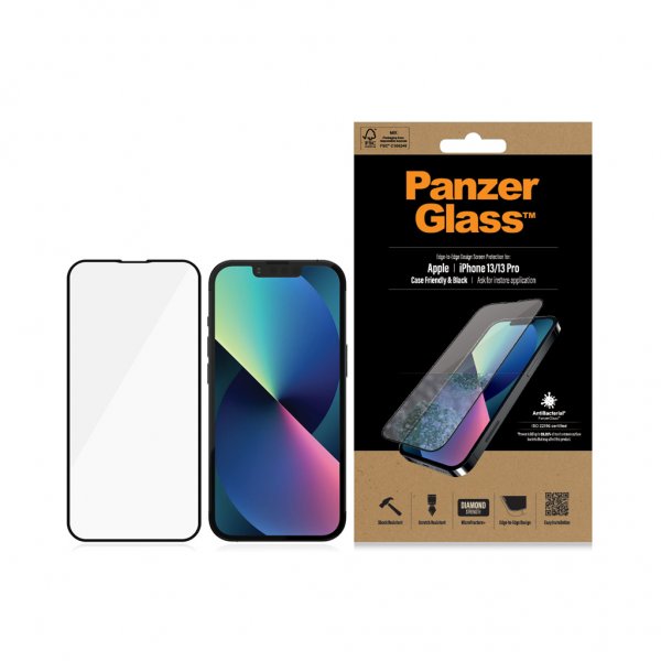 PanzerGlass iPhone 13/iPhone 13 Pro Skärmskydd Edge-to-Edge Case Friendly