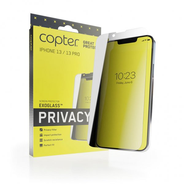 Copter iPhone 13/iPhone 13 Pro Skärmskydd Exoglass Flat Privacy