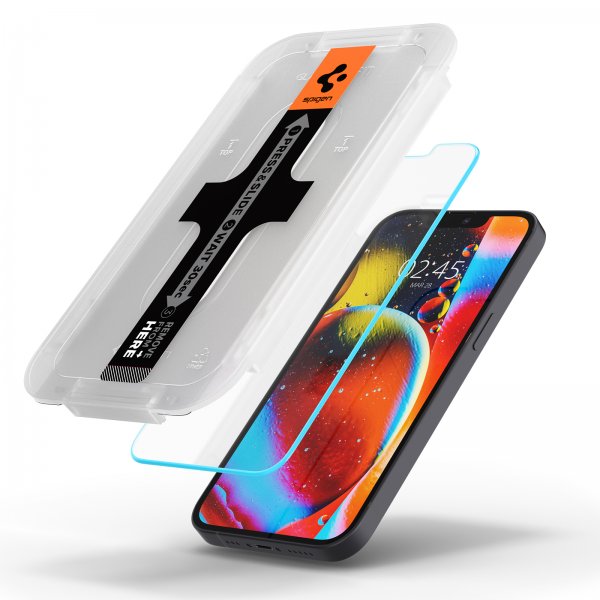 Spigen iPhone 13/13 Pro/14/16e/17e Skärmskydd GLAS.tR EZ Fit 2-pack
