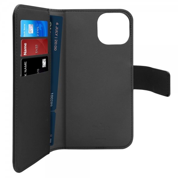 Puro iPhone 13/iPhone 14 Fodral Detachable MagSafe Wallet Case Svart