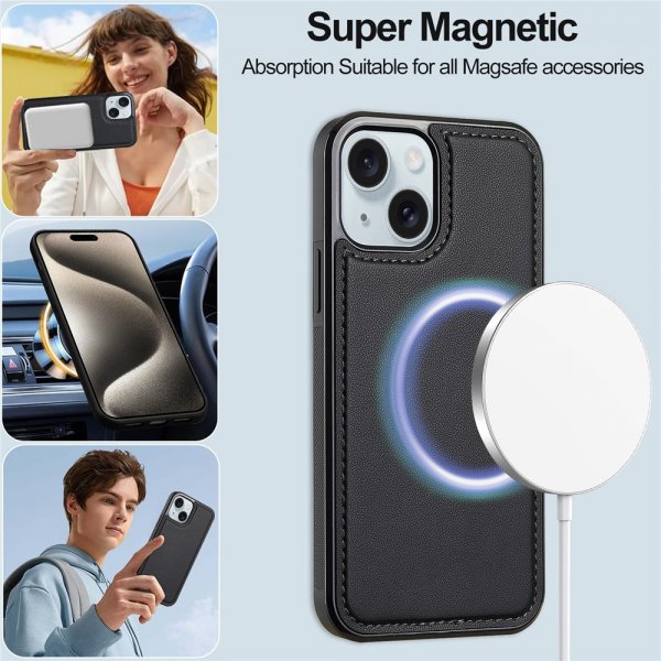 Nordic Covers iPhone 13/iPhone 14 Fodral med avtagbart MagSafe-skal Raven Black