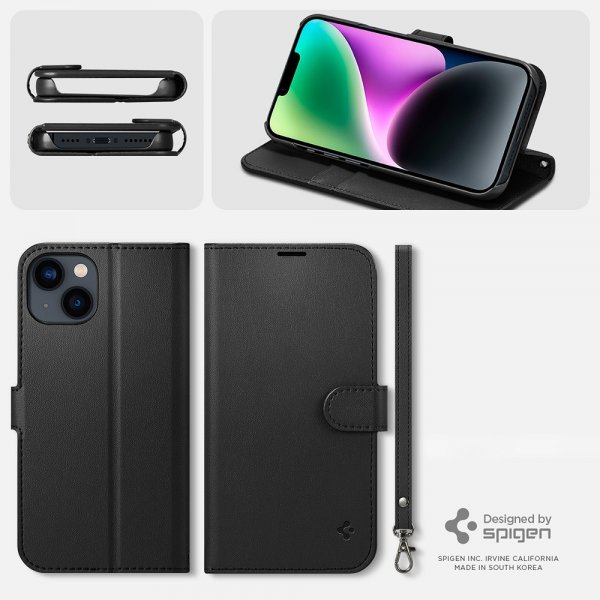 Spigen iPhone 13/iPhone 14 Fodral Wallet S Svart