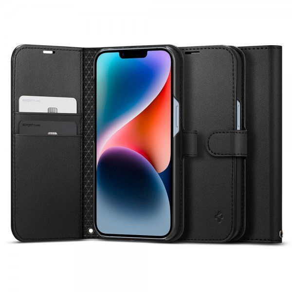 Spigen iPhone 13/iPhone 14 Fodral Wallet S Svart