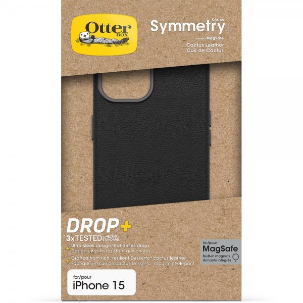 Otterbox iPhone 13/14/15 Skal Symmetry Cactus Leather MagSafe Noir Ash
