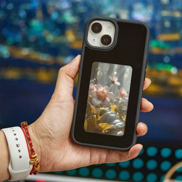 iPhone 13/iPhone 14 Skal med Inbyggd Display E Ink Case Svart