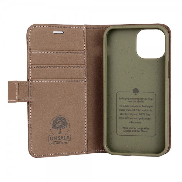 Onsala iPhone 13 Mini Fodral ECO Wallet Brun