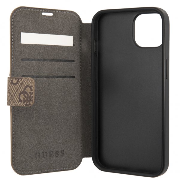 Guess iPhone 13 Mini Fodral Metal Logo Brun