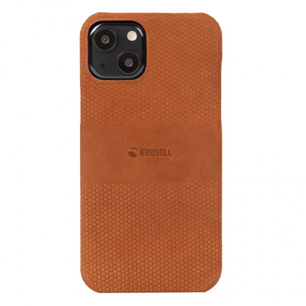 Krusell iPhone 13 Mini Skal Leather Cover Cognac