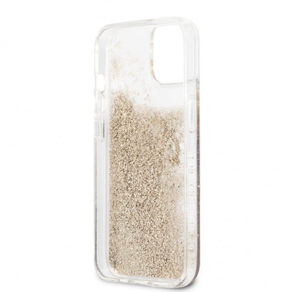 Guess iPhone 13 Mini Skal Liquid Glitter Guld