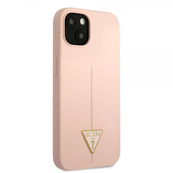 Guess iPhone 13 Mini Skal Metal Triangle Rosa