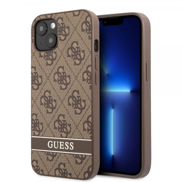 Guess iPhone 13 Mini Skal Printed Stripe Bottom Brun