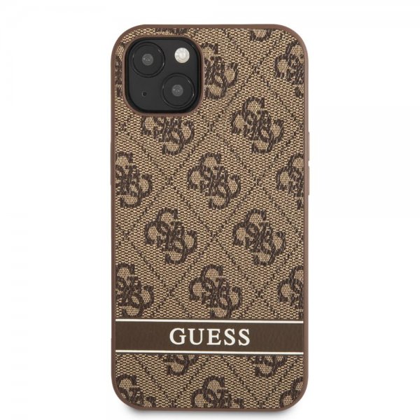 Guess iPhone 13 Mini Skal Printed Stripe Bottom Brun