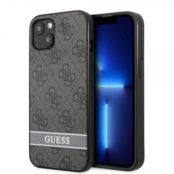 Guess iPhone 13 Mini Skal Printed Stripe Bottom Grå