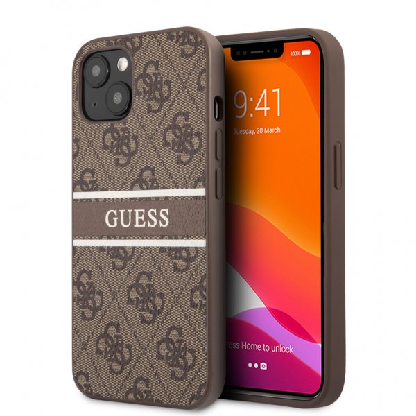 Guess iPhone 13 Mini Skal Printed Stripe Brun