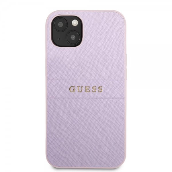 Guess iPhone 13 Mini Skal Saffiano Metal Logo Lila