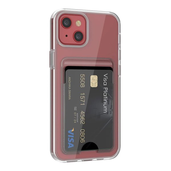 Rvelon iPhone 13 Skal Korthållare Transparent
