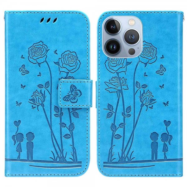 iPhone 13 Pro Fodral Blommönster Blå