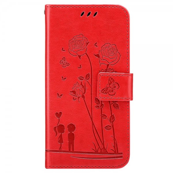 iPhone 13 Pro Fodral Blommönster Röd