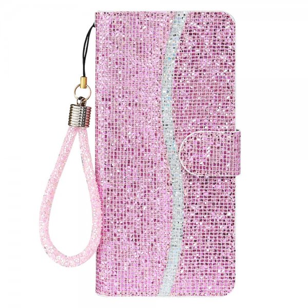 iPhone 13 Pro Fodral Glitter Stripe Rosa
