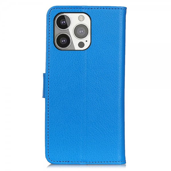 Nordic Covers iPhone 13 Pro Fodral Litchi Blå