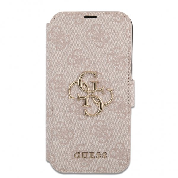 Guess iPhone 13 Pro Fodral Metal Logo Rosa
