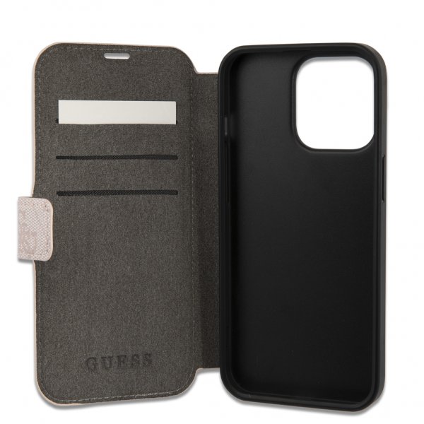 Guess iPhone 13 Pro Fodral Metal Logo Rosa