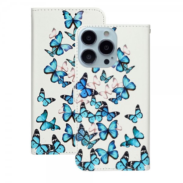iPhone 13 Pro Fodral Motiv Blå Fjärilar