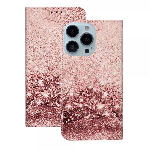 iPhone 13 Pro Fodral Motiv Rosa Glitter