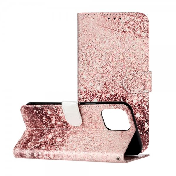 iPhone 13 Pro Fodral Motiv Rosa Glitter