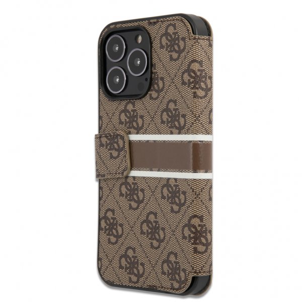 Guess iPhone 13 Pro Fodral Printed Stripe Brun