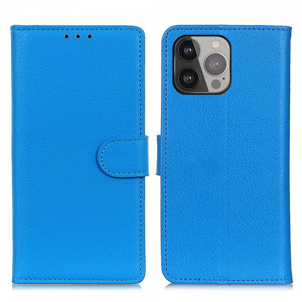 Nordic Covers iPhone 13 Pro Max Fodral Litchi Blå